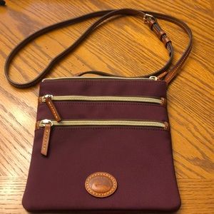 Dooney & Bourke North South triple zip burgundy